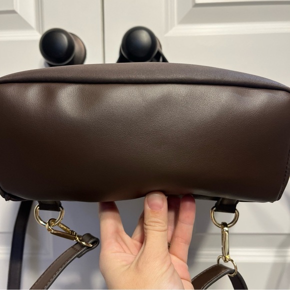 Nanette Lepore Brown Vegan Leather Logo Convertible Backpack - Picture 5 of 10